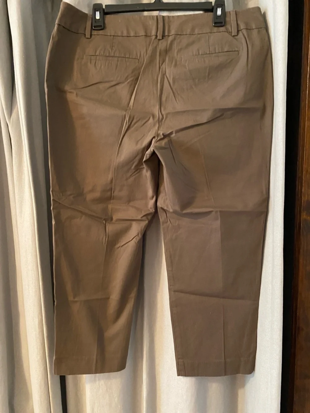 LOFT Outlet Dark Khaki Lightweight Cropped Dress Pants, Women’s Size 14 Petite - Picture 2 of 6